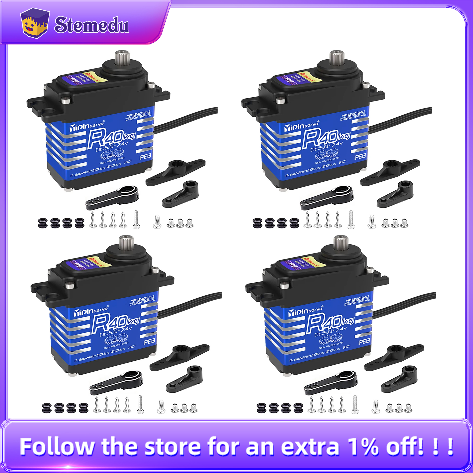 4PCS YiPinservo 40kg Metal Gea - đánh giá và giá Rc Hobby Products
