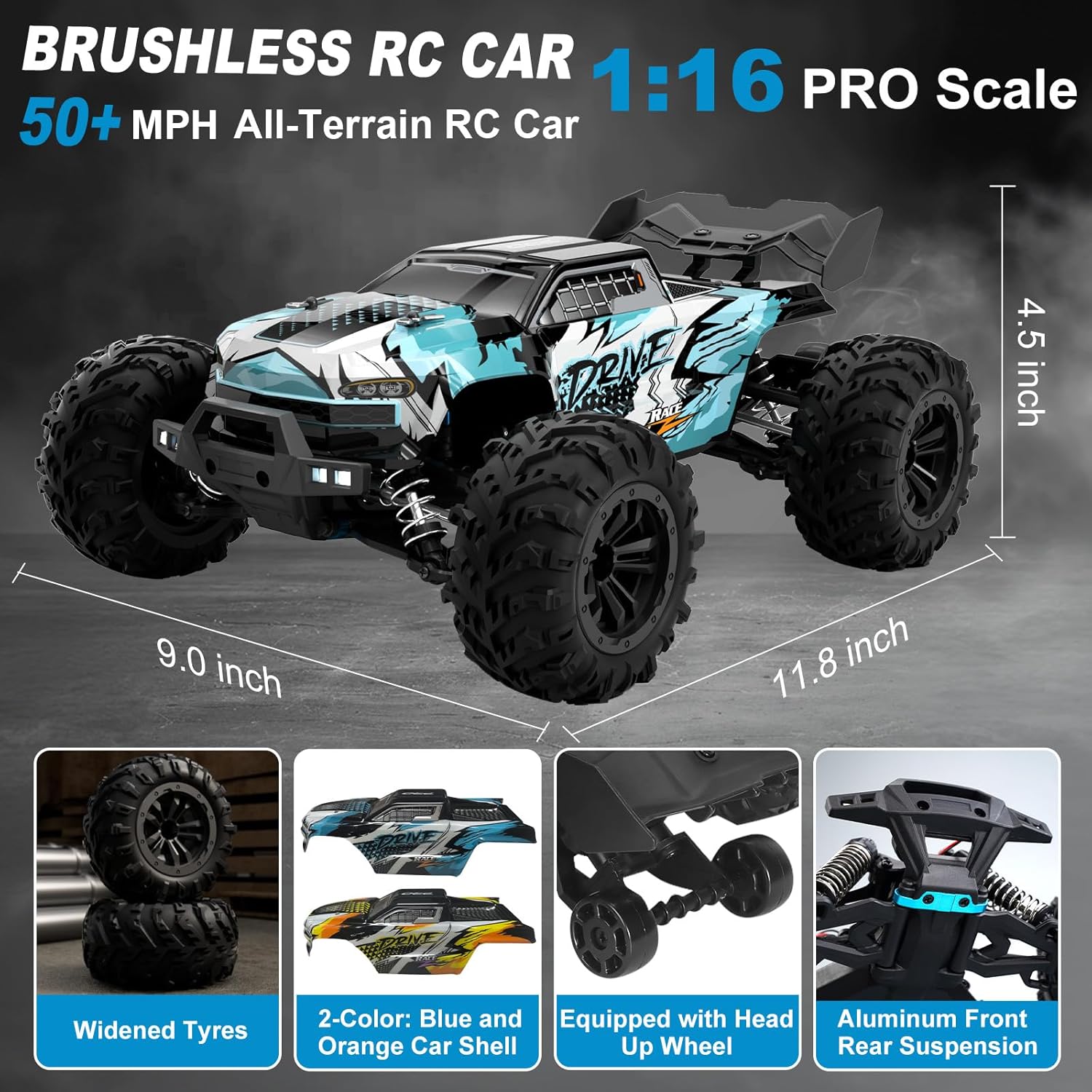 Hobby Grade 1:16 Scale Brushle - đánh giá và giá Rc Hobby Grade Monster Truck