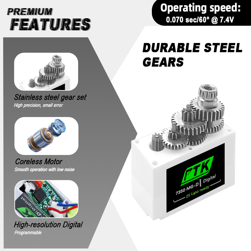 PTK 7350 MG-D 5.5g Digital Ser - đánh giá và giá Rc Hobby Products
